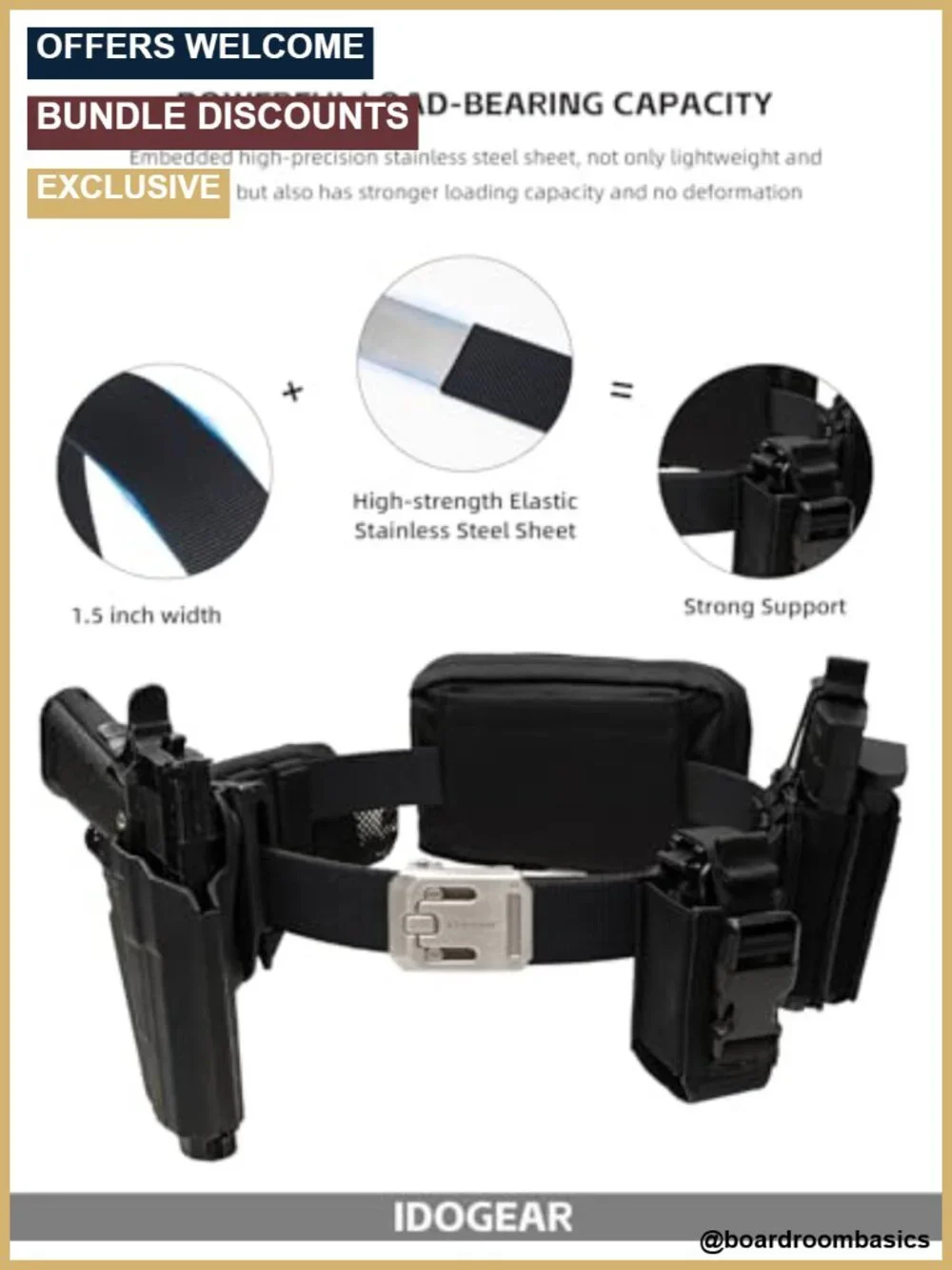 Heavy Duty Nylon Ratchet Belt No-Hole Automatic Slide Buckle Tactical Casual
